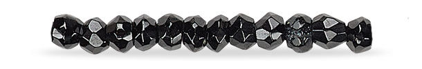 Black Spinel Faceted Rondelle Bead Strand